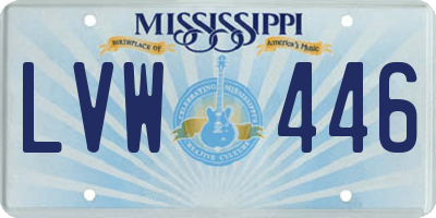 MS license plate LVW446