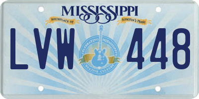 MS license plate LVW448