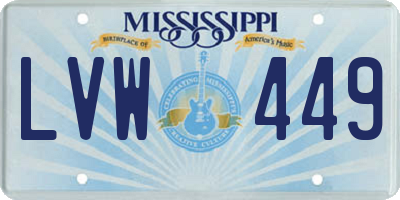 MS license plate LVW449