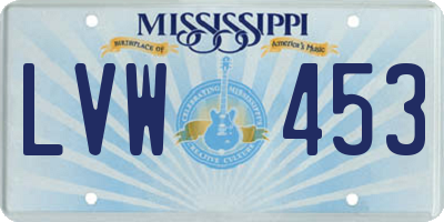 MS license plate LVW453