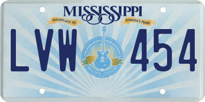 MS license plate LVW454