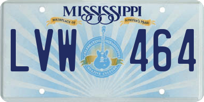 MS license plate LVW464
