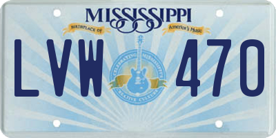 MS license plate LVW470