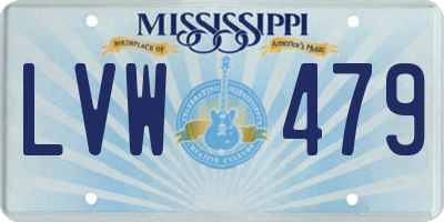MS license plate LVW479