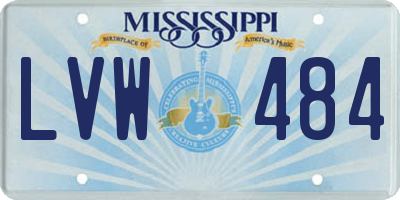 MS license plate LVW484