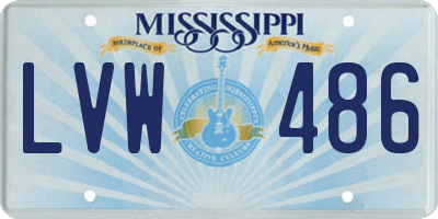 MS license plate LVW486