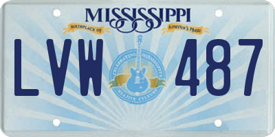 MS license plate LVW487