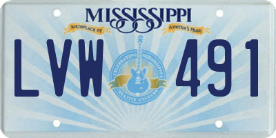 MS license plate LVW491