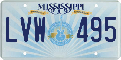 MS license plate LVW495