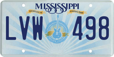 MS license plate LVW498