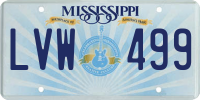 MS license plate LVW499