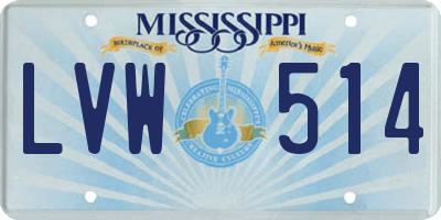 MS license plate LVW514