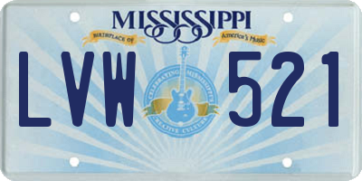 MS license plate LVW521