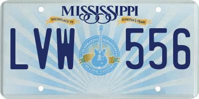 MS license plate LVW556