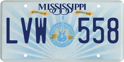 MS license plate LVW558