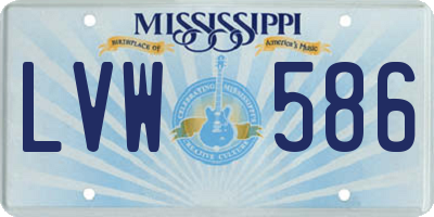 MS license plate LVW586