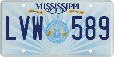 MS license plate LVW589