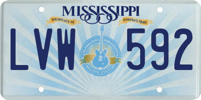 MS license plate LVW592