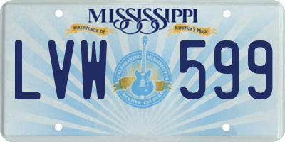 MS license plate LVW599