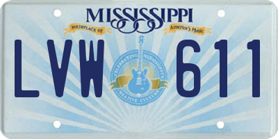 MS license plate LVW611
