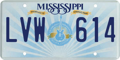 MS license plate LVW614