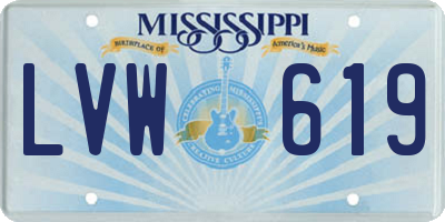 MS license plate LVW619