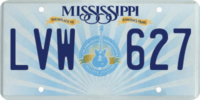 MS license plate LVW627