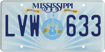 MS license plate LVW633