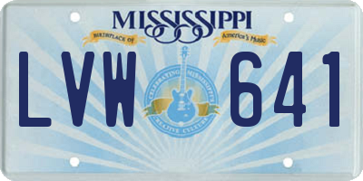 MS license plate LVW641