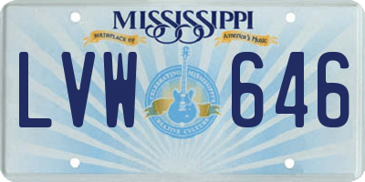 MS license plate LVW646