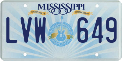 MS license plate LVW649