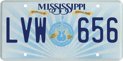MS license plate LVW656