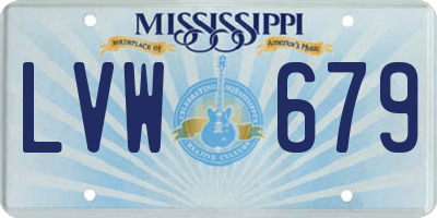 MS license plate LVW679