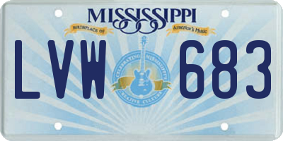 MS license plate LVW683