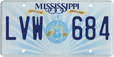 MS license plate LVW684