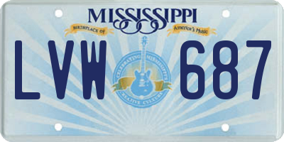 MS license plate LVW687
