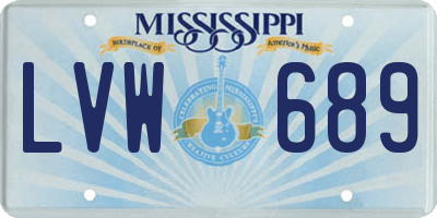 MS license plate LVW689