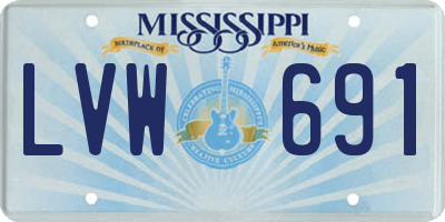 MS license plate LVW691