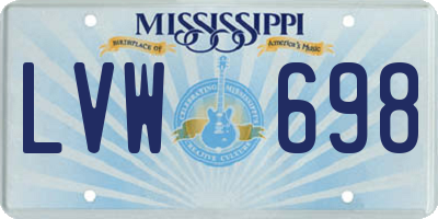 MS license plate LVW698