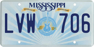 MS license plate LVW706