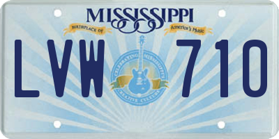 MS license plate LVW710