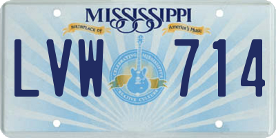 MS license plate LVW714