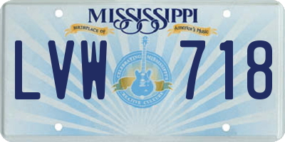 MS license plate LVW718
