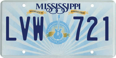MS license plate LVW721