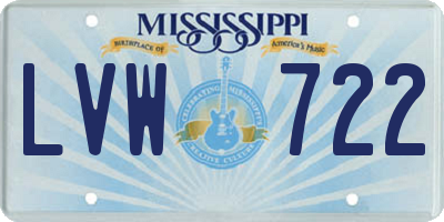 MS license plate LVW722