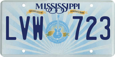 MS license plate LVW723