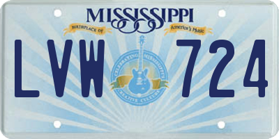 MS license plate LVW724