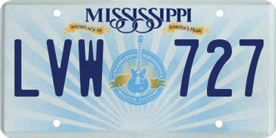 MS license plate LVW727