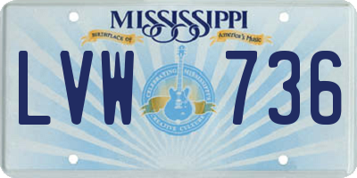 MS license plate LVW736