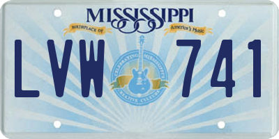 MS license plate LVW741